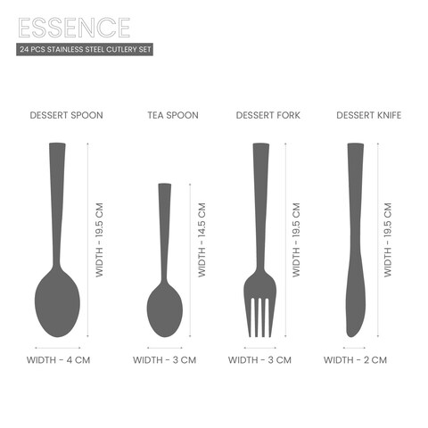KITCHEN MASTER S/S CUTLERY SET, KM0121, 24 PCS, ESSENCE