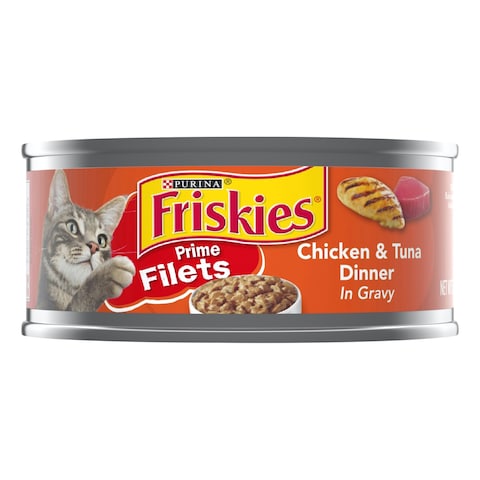بورينا فريسكيس برايم فيليه طعام القطط الرطب الدجاج والتونة 156 غرام