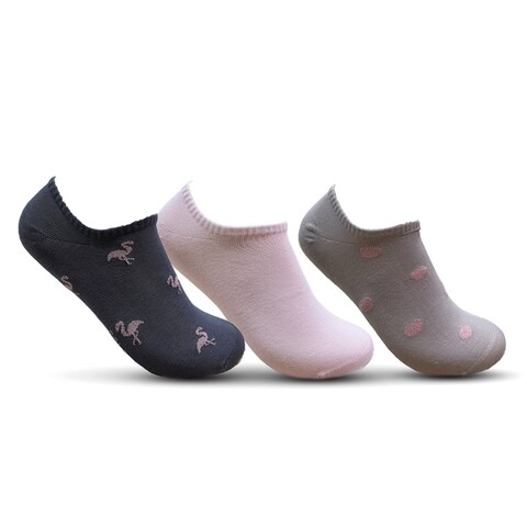 WOMEN SOCKS LOW CUT PATTERNED 3P-S4