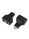 Generic Gold Plated HDMI Extender To Dual Port Network Cable, Black