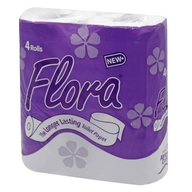 Flora Longer Lasting Toilet Paper Rolls 4 Pack