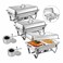 Double Compartment Chafing Dish Silver 12L