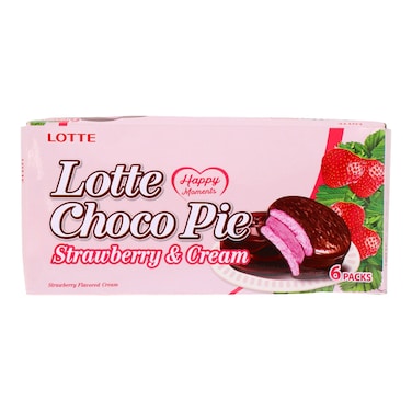 Lotte Choco Pie Strawberry &amp; Cream (Pack of 6)