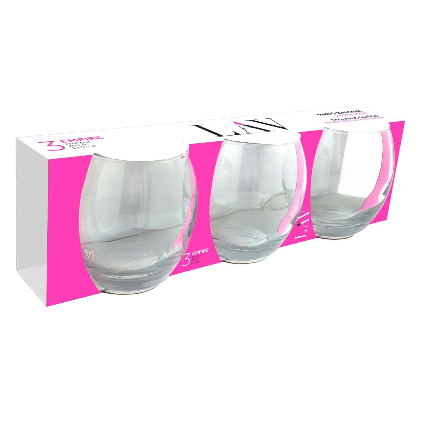 Lav Empire Glass Set Clear 405ml 3 PCS