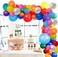 Party Time Rainbow Party Balloons Garland Kit, 114 Pack Assorted Multicolor Latex Balloon With Confetti Balloons for Carnival Circus Fiesta Wedding Birthday Party Decorations - Party Supplies