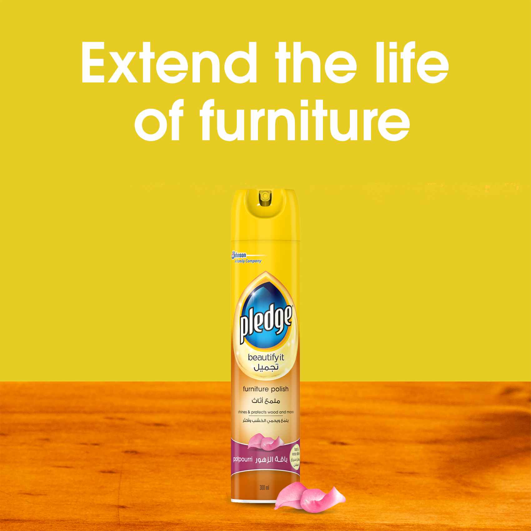 Pledge Beautify It Furniture Polish Spray Potpourri Scent 300ml
