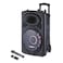 Geepas Portable 12-Inch Trolley Bluetooth Speaker With Wireless Microphones &amp; LED Lights GMS8519