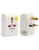 Terminator Brand 3 Way Universal Multi Adaptor One Universal Socket &amp; 2X2 Round Pin Sockets With Live Earth 13A Plug