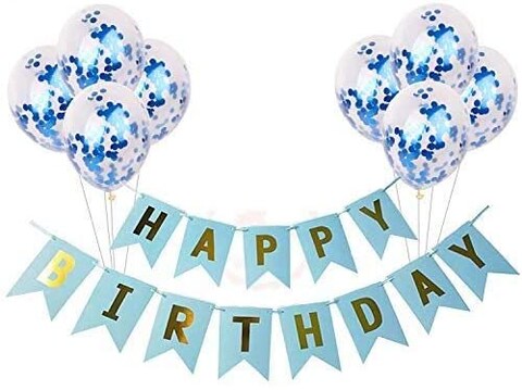 Party Propz Set Of 9 Pcs Birthday Combo For Boys Birthday Decoration Items/ Balloons For Boy Birthday Party