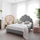 In House Napoli Velvet Bed Frame - Single - 200x90 cm - Gray