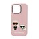 Karl Lagerfeld Liquid Silicone Karl &amp; Choupette Case For Iphone 14 Pro Light Pink