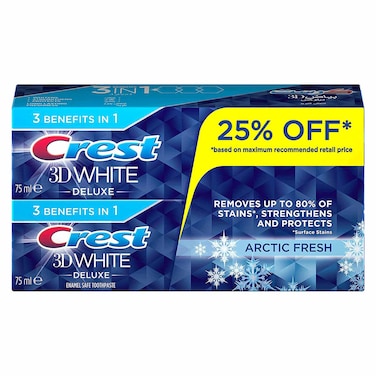 Crest 3D White Deluxe Arctic Fresh Toothpaste - 75 Ml - 2 Count