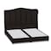 In House Shumt Linen Bed Frame - Single - 200x100cm - Dark Brown