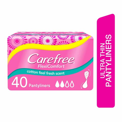 Carefree Daily Panty Liners - Flexi Comfort - Cotton Feel - 40 Pads