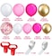 Party Time 129 Pieces Latex and Confetti Balloon Sets Valentines Day Balloons Love Heart Balloons Romantic Latex Balloons Photo Props for Wedding Anniversary Proposal