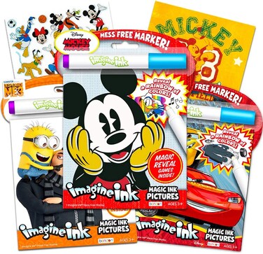 Buy Mickey Mouse Disney Magic Ink Coloring Book Set, 3 Imagine Ink ...