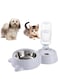 Sky-Touch 2-In-1 Dogs Cats Stainless Steel Feeder And Auto Gravity Water Dispenser, Automatic Water &amp; Food Bowls