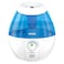 Vicks Mini Cool Mist Ultrasonic Humidifier with 2 Menthol Pads Included VUL525E1, White and Blue, 1.8 L, 21 W