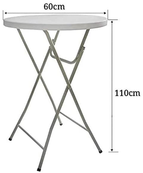 LANNY Home Granite Round Plastic Bar Height Folding Table ZY60H &Oslash;60cm*H110cm White