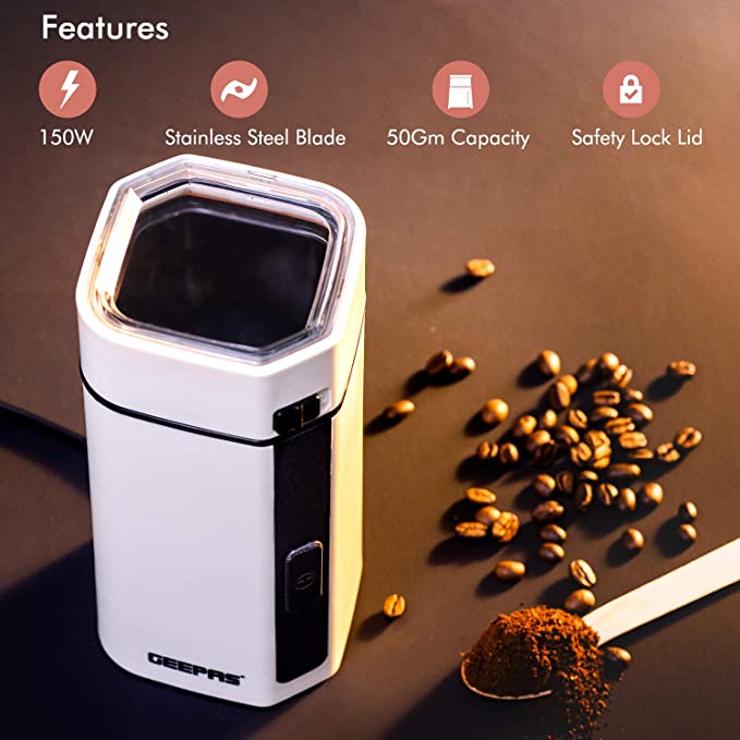 Geepas Coffee Grinder, Silver, Gcg41012