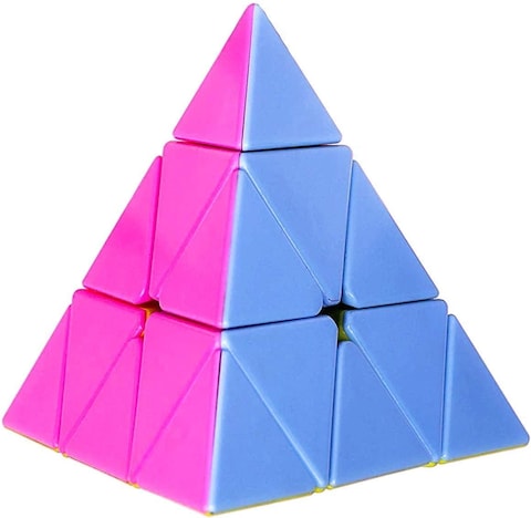 Fiddlys Pyramid Super Speed Sticker-Less Triangle Puzzle Cube, 3X3