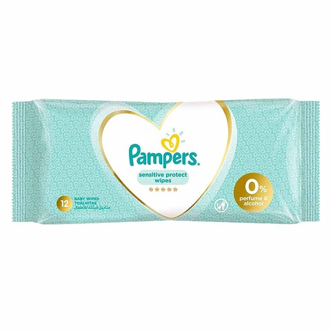 Buy Pampers Sensitive Protect Baby Wipes 12 Count Online