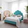 In House Napoli Velvet Bed Frame - Single - 200x100 cm - Turquoise