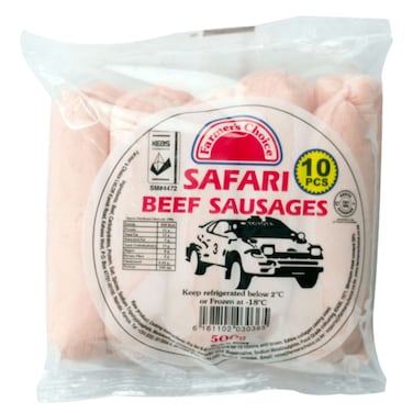 Farmers Choice Safari Beef Sausages 500G