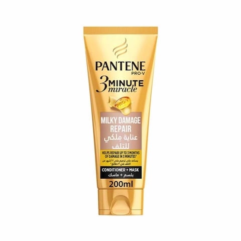 Buy Pantene Pro-V 3 Minute Miracle Milky Damage Repair Hair Conditioner + Hair Mask 200 ml in UAE