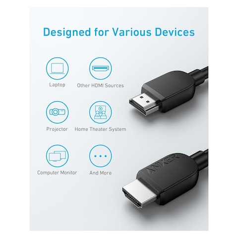أنكر 8K كابل HDMI أسود 6 قدم