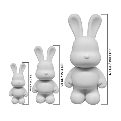 DIY MONEY SAVING BUNNY (9 inch - 23 cm) ACRYLIC FLOW POURING PAINT SET RABBIT Colors, Black, Mint-Green, Dark-Blue. Arts and Crafts, Customize Handmade Creative Birthday Gift.