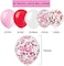 Party Time 80 Pieces 12inch Pink, White &amp; Red Latex Balloons with Confetti Balloon Sets Valentines Day Balloons Love Heart Balloons Romantic Latex Balloons Photo Props for Wedding Anniversary Proposal