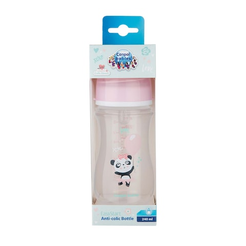 Canpol Wide Neck Baby Bottle - 240 ml - Pink