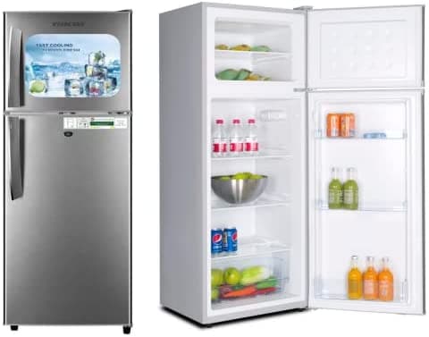 Nikai 275L Gross/190L Net, Top Mount Double Door Refrigerator, with Vegetable Crisper &amp; Adjustable Glass Shelves, Defrosting &amp; Temperature Control, For Kitchen, Bedroom, Office &amp; Hotels NRF275DN3S