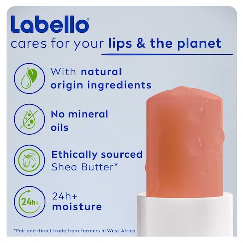 Labello 24-Hour Melt-in Moisture Peach Shine Lip Balm 4.8g