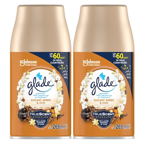 Glade Elegant Amber And Oud Automatic Refill Spray White 269ml Pack of 2