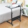 Doreen Mobile Side Table, Adjustable Movable Portable Laptop Computer Stand Desk Worksation With Tablet Slot &amp; Wheels for Bed Sofa 40 * 80cm black（GC1212A）