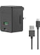 Powerology Dual Port Ultra-Quick PD Charger With Type-C Cable 0.2/1.2meter Black