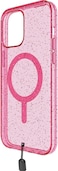BodyGuardz Carve Glitter designed for iPhone 15 PRO compatible with MagSafe case cover with Lanyard - Pink Pizzazz