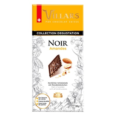 Villars Caramelised Almonds Dark Chocolate Bar 100g