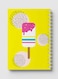 Lowha Spiral Notebook With 60 Sheets And Hard Paper Covers With Retro Ice Cream Design, For Jotting Notes And Reminders, For Work, University, School