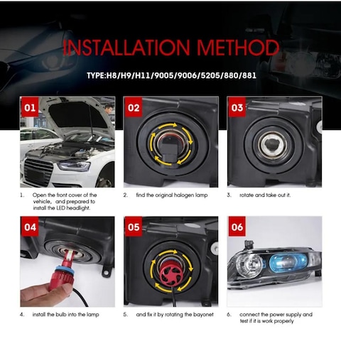 H7 Car LED Headlight Bulbs 6500K 1000W Xtreme Bright LED Light Plug Play LED H7 LED Headlights Conversion Kit 2pcs