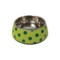 Nutrapet Applique Melamine Round Bowl Yellow &amp; Blue Polka Small