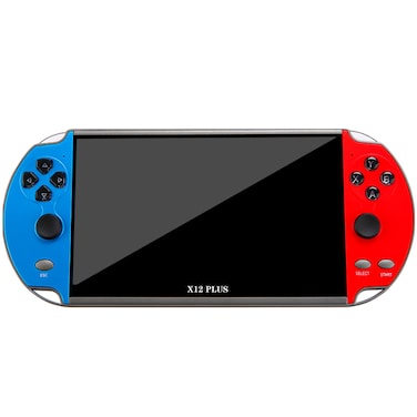 Generic-Blue&amp;red X12 Plus 7 inch Video Game Console Built in 1000 Games 16GB Handheld Double Joystick Game Controller Spupport AV Output TF Card Music E-book