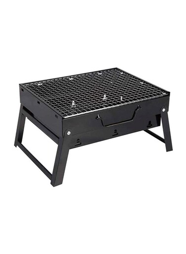 Generic Portable Barbecue Charcoal Grill -Black/Silver 13.77X10.75X2.45Inch