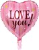 Party Time 1pc 18" Pink Heart Foil Balloon I LOVE YOU Balloon, Stripes Design, Valentines Day Balloons Love Heart Balloons for Wedding, Mother's Day, Anniversary D&eacute;cor - Valentines Day Decoration