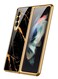 MARGOUN for Samsung Galaxy Z Fold 3 5G Case Luxury Plating Cover with Screen Protector Glass Hybrid Full Body Protection