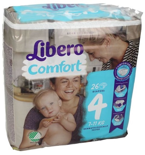 Libero Comfort Diaper Size 4 (Maxi) 7-11 kg 26 Pieces