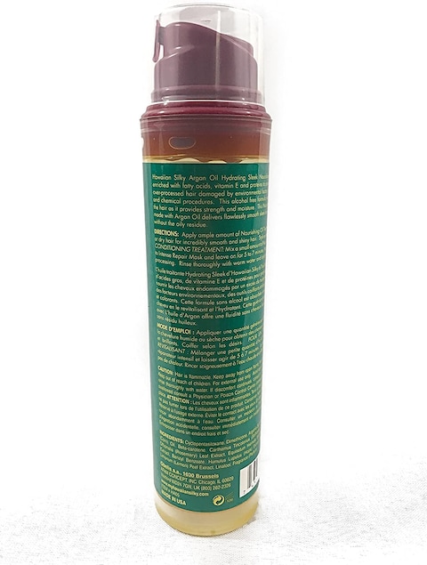 Hawaiian Silky Pure Argan Oil Healing Conditioning Treatment With Fatty Acids, Protein &amp; Vitamin E 6.8 OZ, For Dry And Damaged Hair, For Men, Women &amp; Kids Of All Hair Types