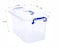 HIWARE Plastic Storage Box With Lid 15  LTR Semi Clear 3 Pcs Set   For Clothes, Toys, Books, Snacks, Shoes and Grocery Storage Box. (15 LTR)&hellip;